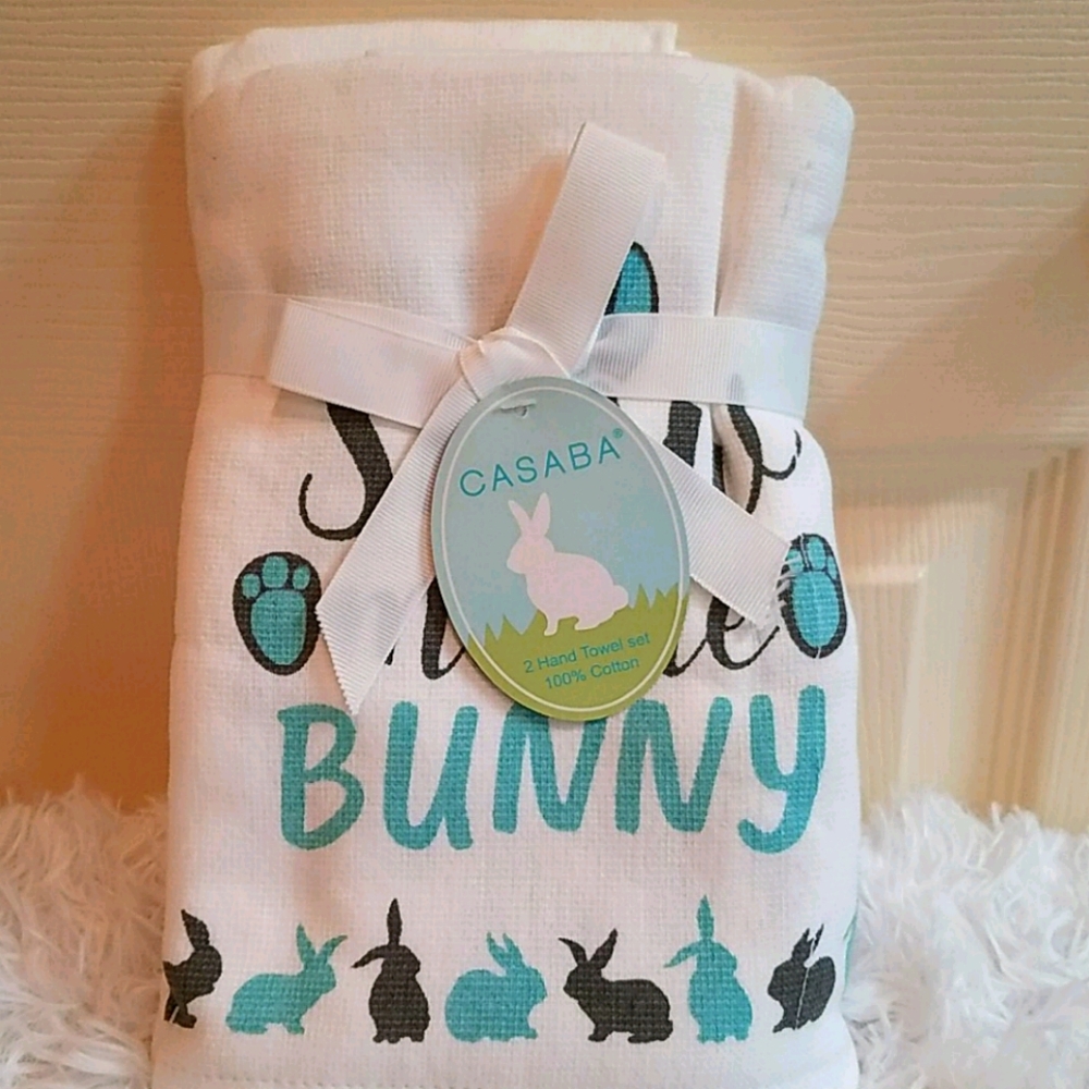 Casaba bunny hand towels